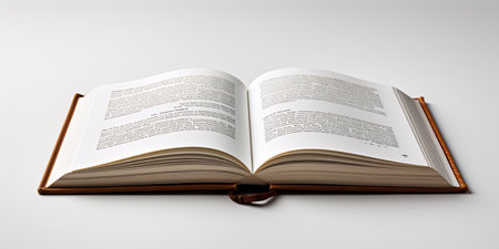 Open book side view mockup template isolated on white backgroundの素材