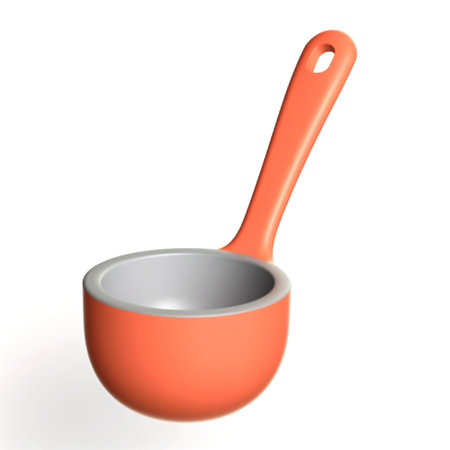 Soup ladle 3d icon kitchen utensils on white background. 3d style of home kitchen tools and accessories for cookingの素材