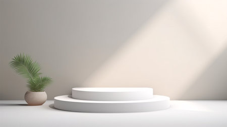 A 3D background of a stair podium displaying its design is depicted.の素材