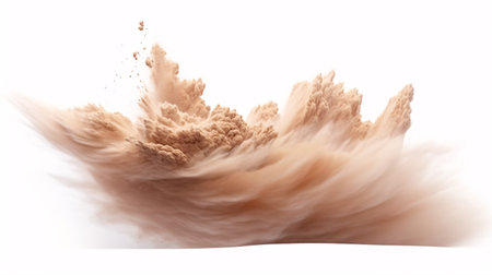 A burst of gold sand caused a flurry of sand to disperse abstractly. Generative Aiの素材