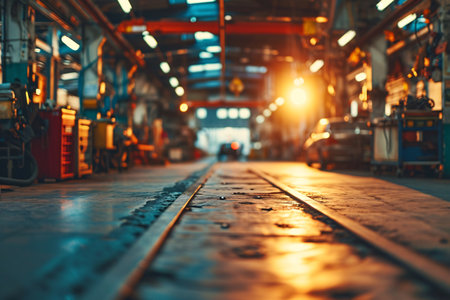 Hazy car shop interior with soft focus.の素材