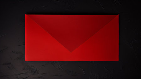 A crimson sheet against an ebony surface. Red Envelope.の素材