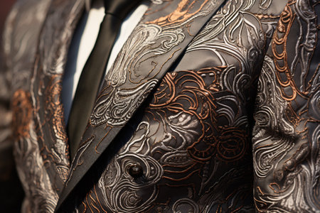 A meticulous close-up of a suit coat.の素材