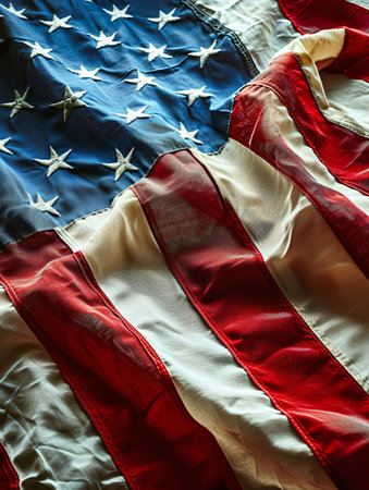 Celebrate U.S. Freedom Day with a lovely American Banner.の素材