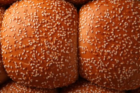 Pack the abstract sesame textured burger bun.の素材