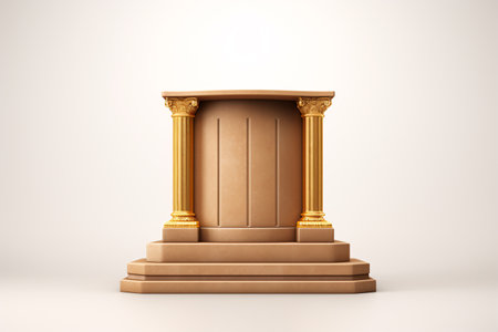 A ornamented dais detached on plain background.の素材