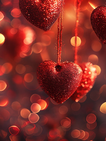 Romantic backdrop adorned with love symbols.の素材