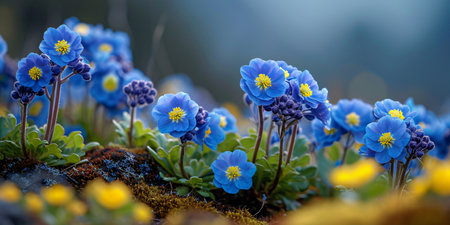Premium image of azure primrose (primula denticulata).の素材