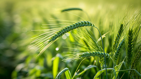 Lush Juvenile Rye Image. Premium Picture.の素材
