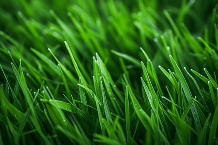 A close-up of the lush, verdant turf.の素材