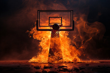 Hoops and netted a defining moment.の素材