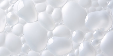 White frothy lather bubbles texture backdrop.の素材
