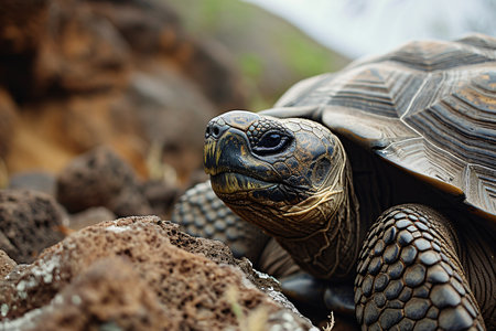 The Galapagos Islands in Ecuador are home to giant tortoises.の素材