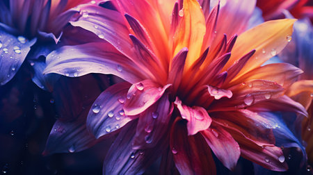 A macro shot gives an exquisite view of Mother Nature's splendour through the vivid colours and dainty features of blooming flowers.の素材