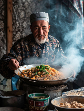 Laghman was offered at a Uyghur eatery.の素材