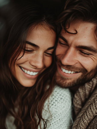 Happy, beaming couple in a loving relationship. Exceptional image.の素材