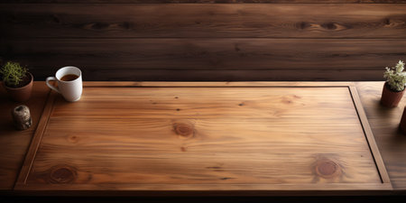 Mock-up of a tabletop made of wood.の素材