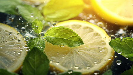 A macro shot of a delectable Mojito citrus concoction.の素材