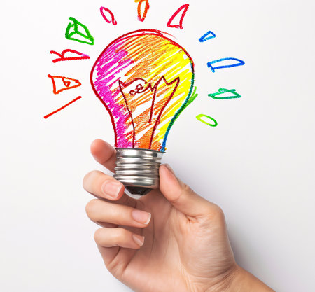 Fingers and concept Thought separated on blank backdrop.の素材