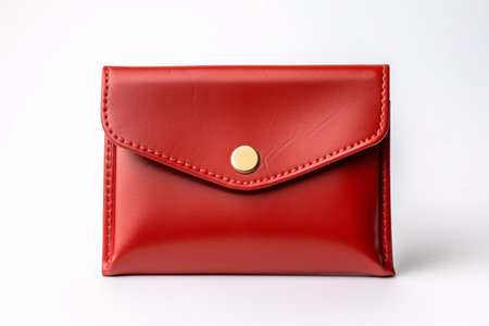 An open, empty coin purse, isolated over a white background, is ready to be charged.の素材