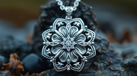 Stunning silver necklace charm.の素材