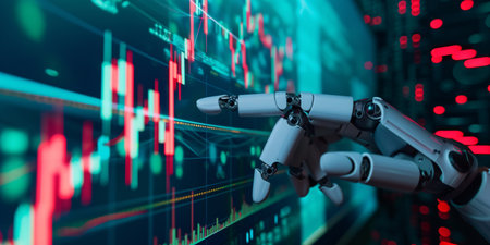 Automated trading robot using artificial intelligence and neural network technology for online stock market trading.の素材