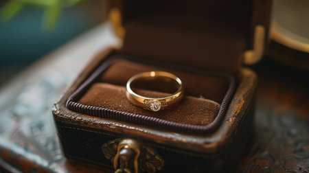 The marriage band enclosed in a container.の素材