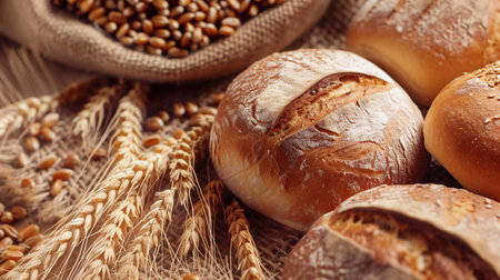 Symbol of baked goods and grain.の素材