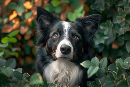 Stunning border collie canine Focused.の素材
