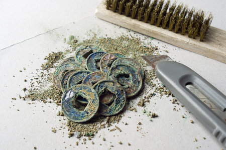 Clean the old coin