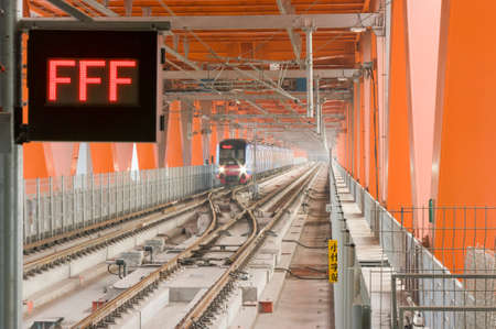 railway track on a bridgeのeditorial素材