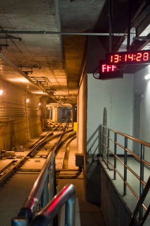 subway tunnel in Chongqing, china.のeditorial素材