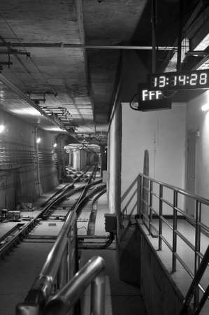 subway tunnel in Chongqing, china.のeditorial素材