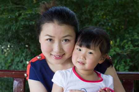 Mother and Daughter in a summer day