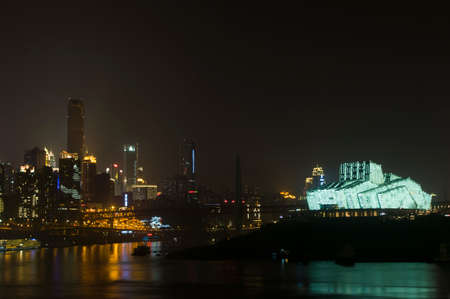 the night of yangzi river at chongqing, chinaのeditorial素材