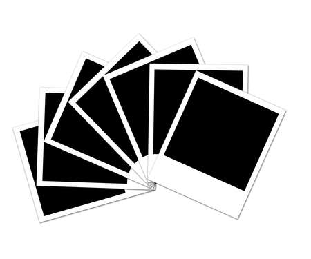 Seven photos isolated on a white backgroundの写真素材