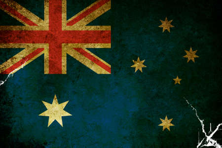 An old grunge flag of Australia stateの写真素材