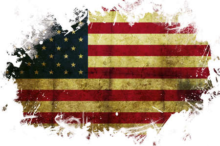 A USA flag with a painted white borderの写真素材