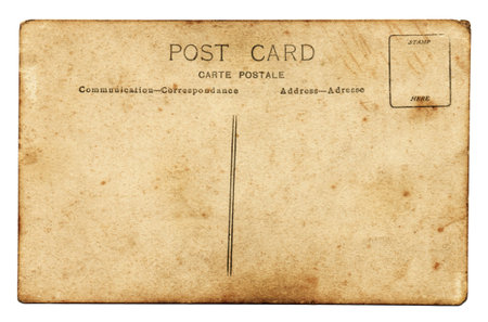 Reverse side of an old grunge postcard