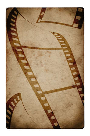 An old film frame on an old grunge paperの写真素材