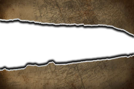 An isolated old grunge paper on a white backgroundの写真素材