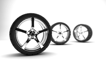Four wheel isolated on a white background