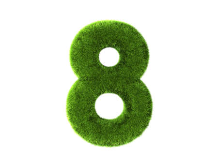 A grass eight isolated on a white backgroundの写真素材