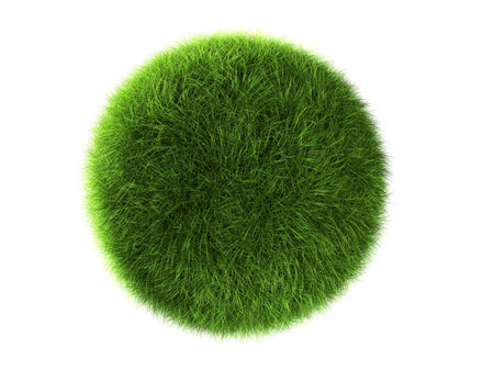 A grass ball isolated on a white backgroundの写真素材