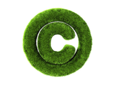 A grass copyright isolated on a white backgroundの写真素材