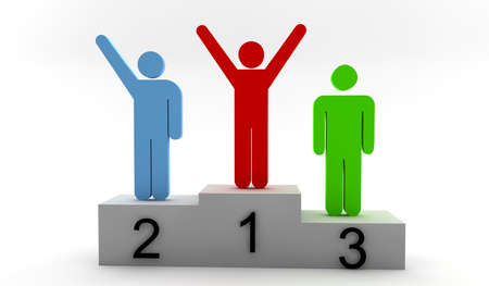 Illustration of  three man at he end of a raceの写真素材