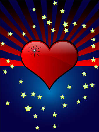 Blue and red heartのイラスト素材