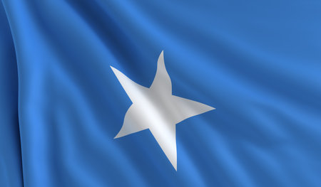 A flag of Somalia in the windの写真素材