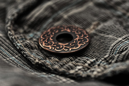 Photo of a pocket jeans with metallic button
