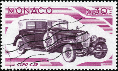  CIRCA 1975  A stamp showing a Cord L29, circa 1975のeditorial素材